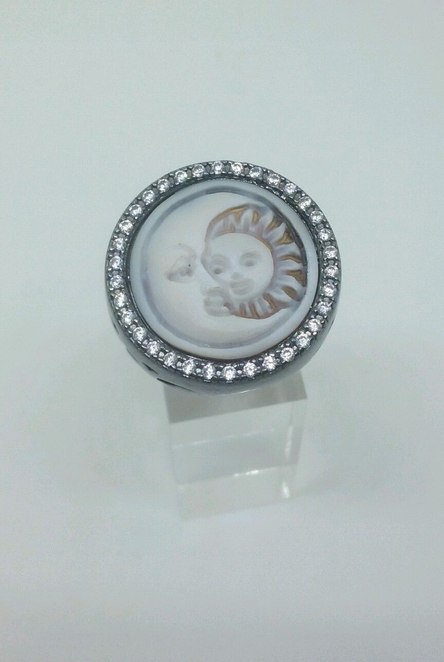 Anelli Sole E Luna Argento Regolabili - Set Coppia Con Zirconi, Design Aperto - Foto 9