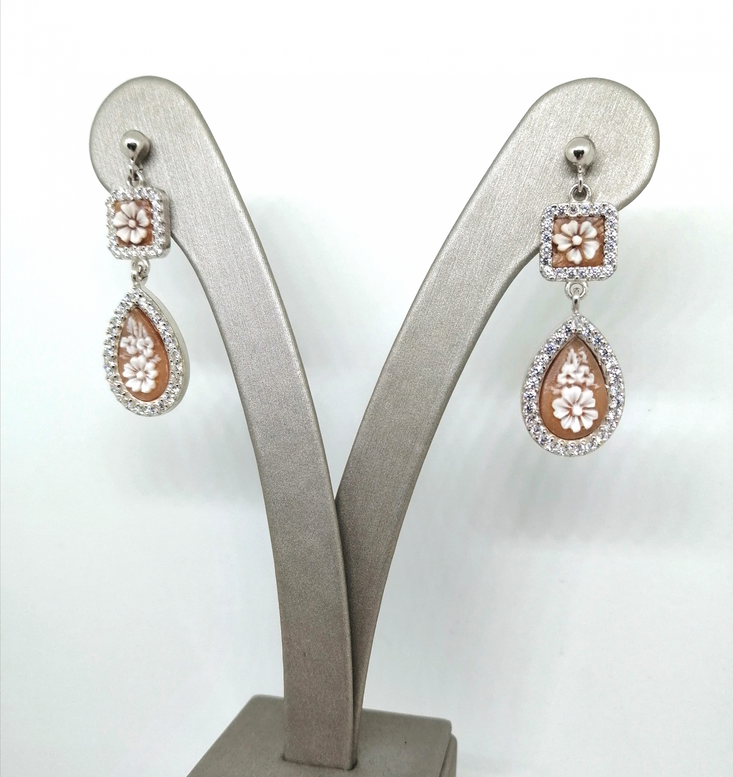 Orecchini Pendenti Antichi, Metallo Color Bronzo E & Marcasite - Foto 3