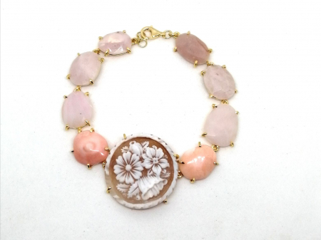 braccaile cammeo e quarzo rosa