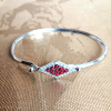 corallo bracciale argento