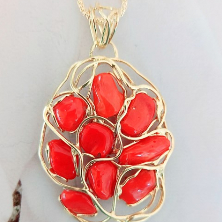 ciondolo rubrum corallo