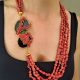 collana corallo rosso a sassi