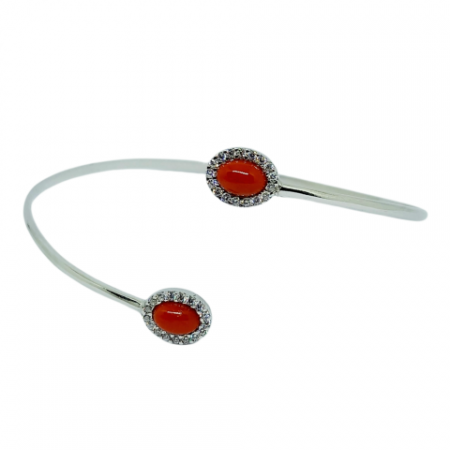 bracciale corallo e argento