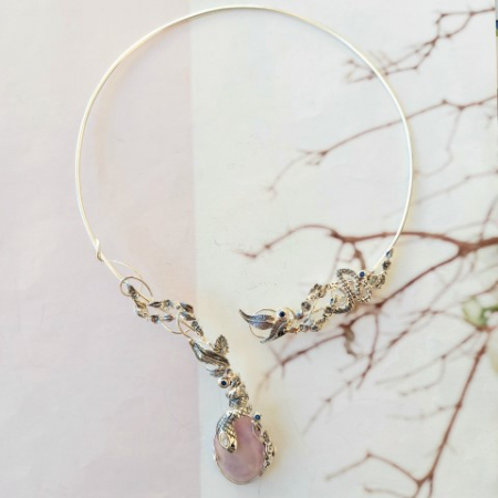 collier kunzite rosa