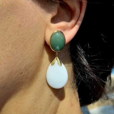 orecchini avventurina verde