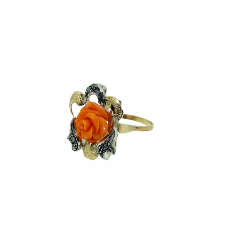 anello rosa corallo vintage