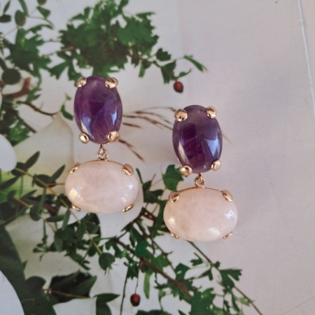 orecchini cabochon pietre naturali