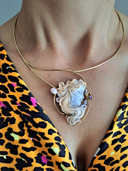 collier rigido cammeo sardonica