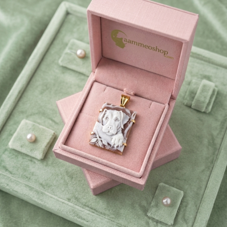 ciondolo argento dorato con ritratto cane